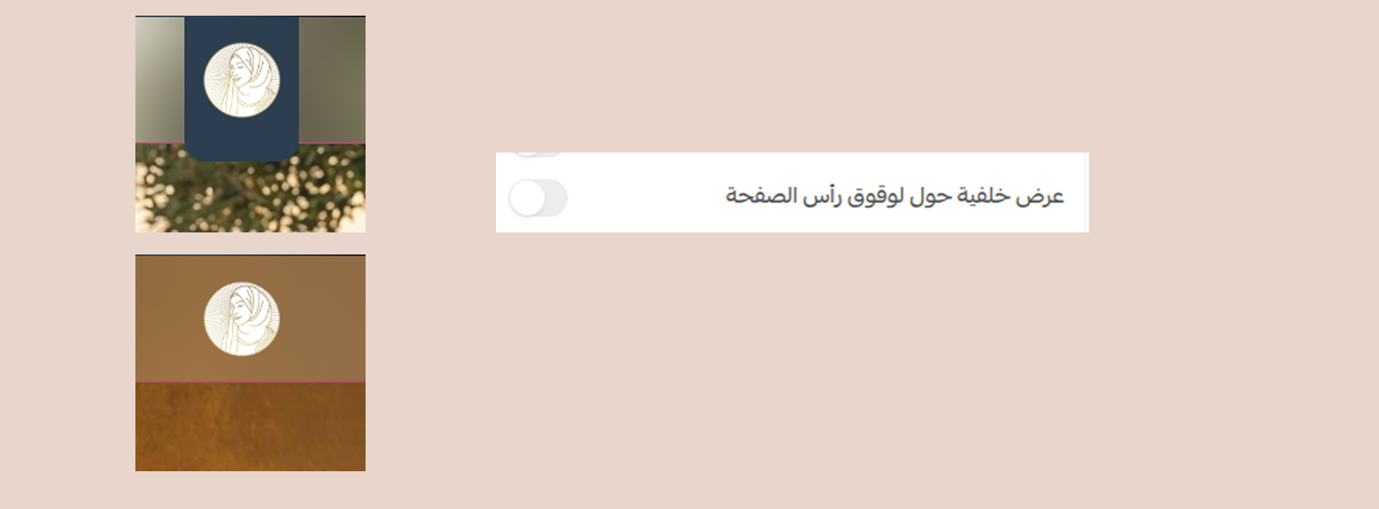 خلفية لوجو رأس الصفحة
